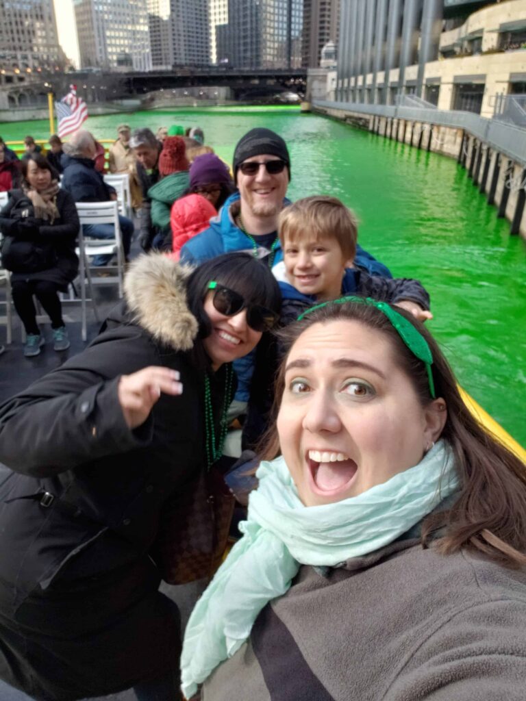 Chicago River Dyeing on the Chicago Water Taxi