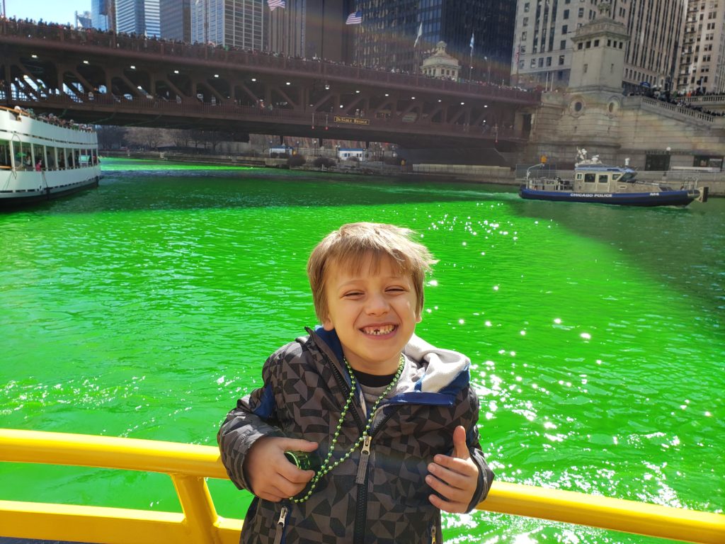 Chicago River Dyeing on the Chicago Water Taxi