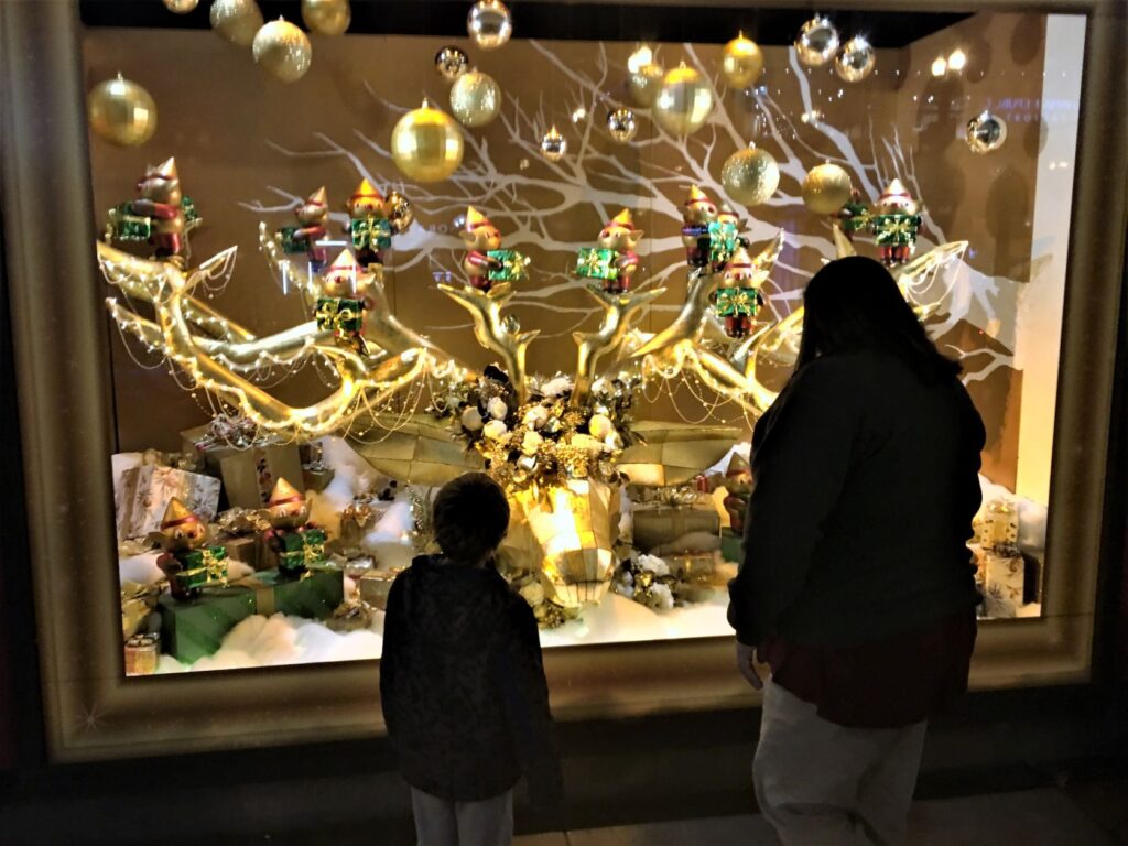 The Macy's holiday windows are one of the fun things to do in Chicago in December.
