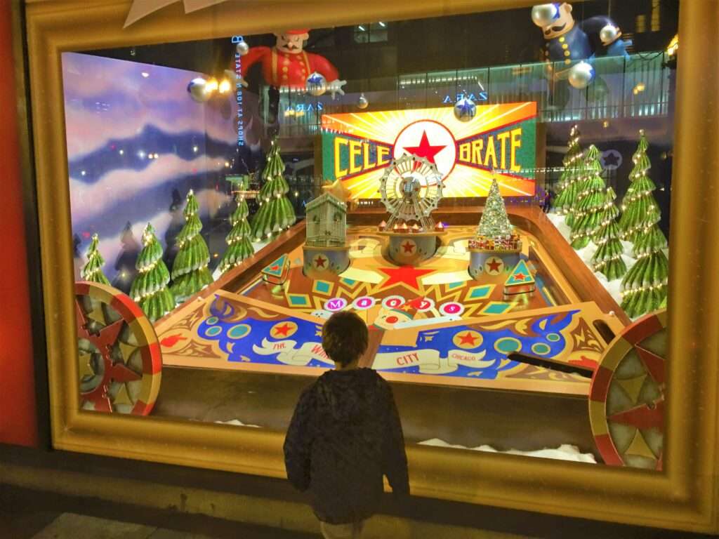 The Macy's holiday windows are one of the fun things to do in Chicago in December.