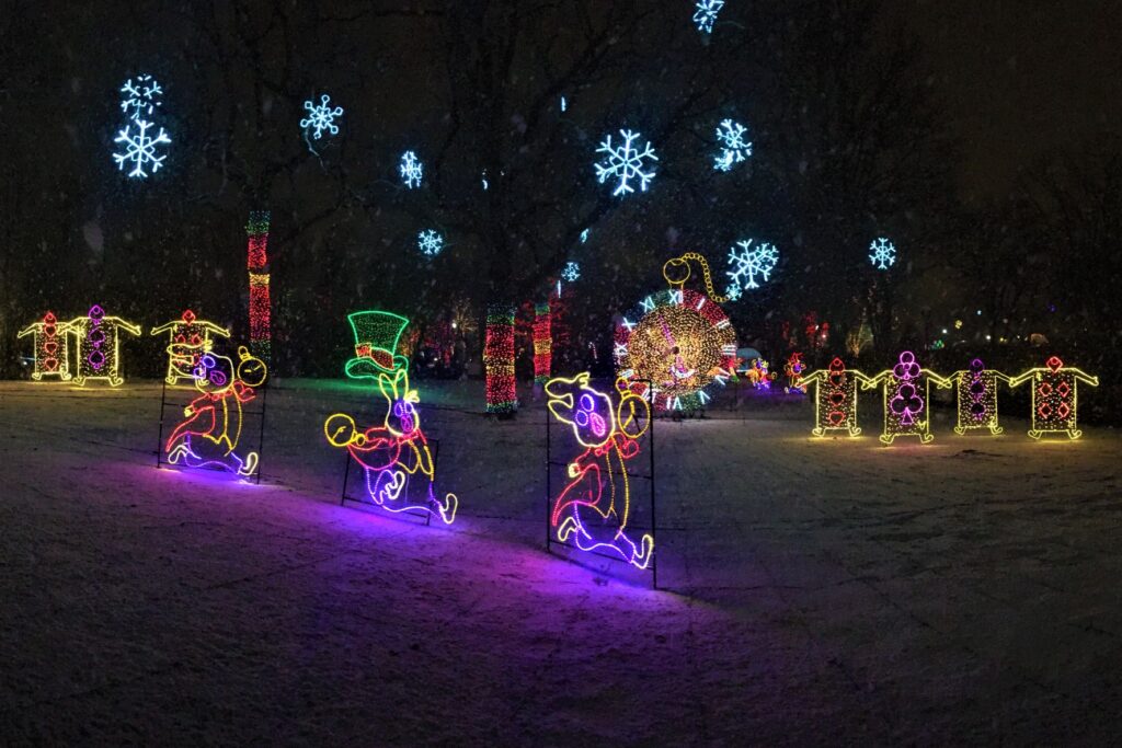 fun things to do in Chicago in December include the Christmas Lights at Lincoln Park Zoo are one of the best fun things to do in Chicago in December.