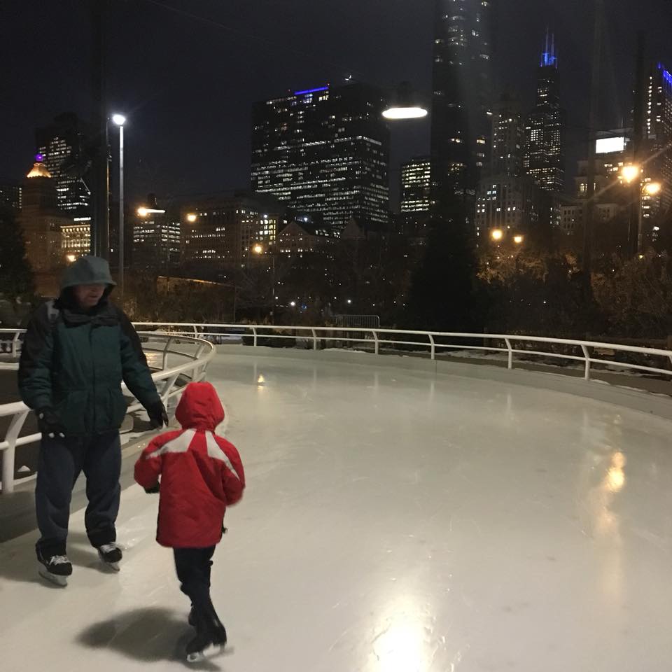 Skating with the skyline in the background is a really fun thing to do in Chicago in December.