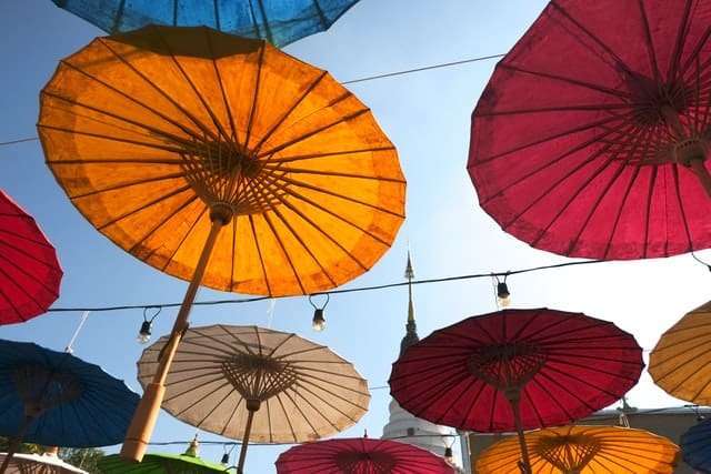 Seeing paper umbrellas makes chiang mai for kids a lot of fun.