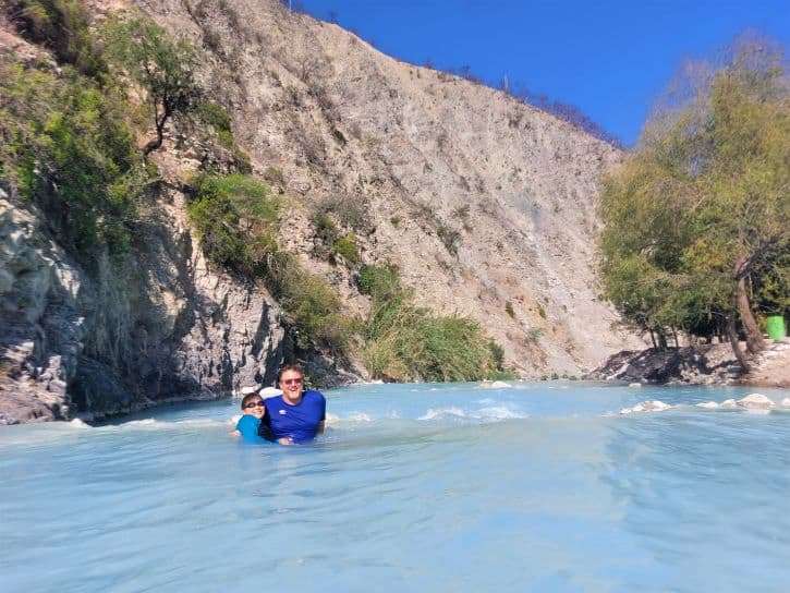 We all wore swim shirts to Grutas Tolantongo Mexico