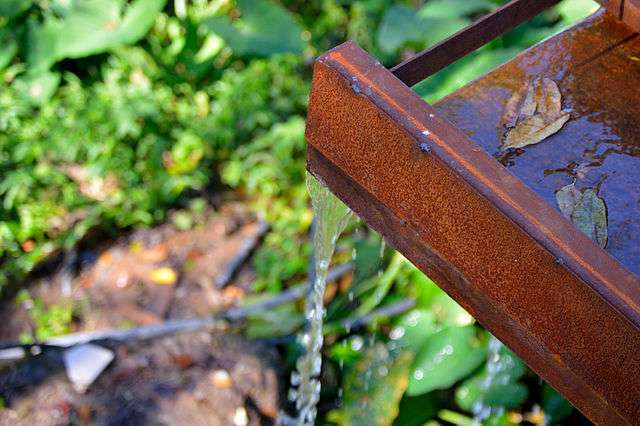 Close up view of water dripping at the Santa Teresa Hot Springs near Santa Ana El Salvador.