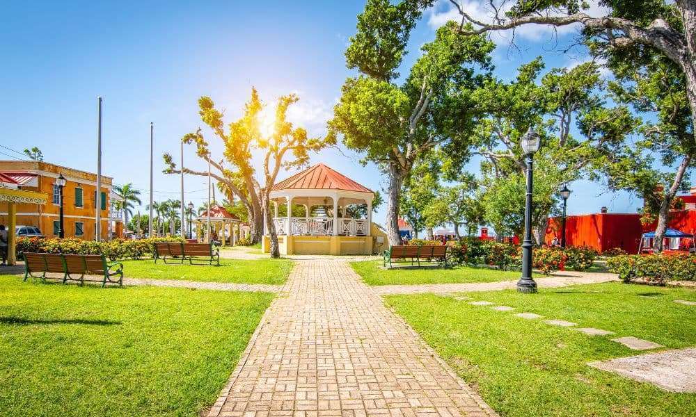 Gazebo in a town square on St Croix