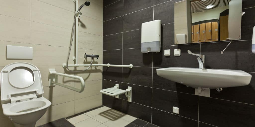 Accessible bathrooms are essential on family vacations for senior citizens with mobility issues.