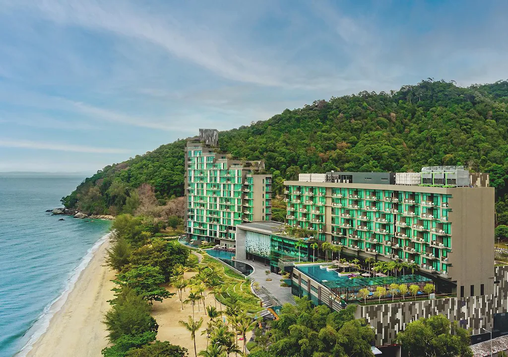 Aerial view of Angsana Teluk Bahan resort, the best Penang hotel with private pool.