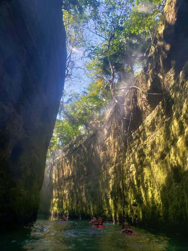 Cenote River at Xcaret wtaer park in Playa del Carmen