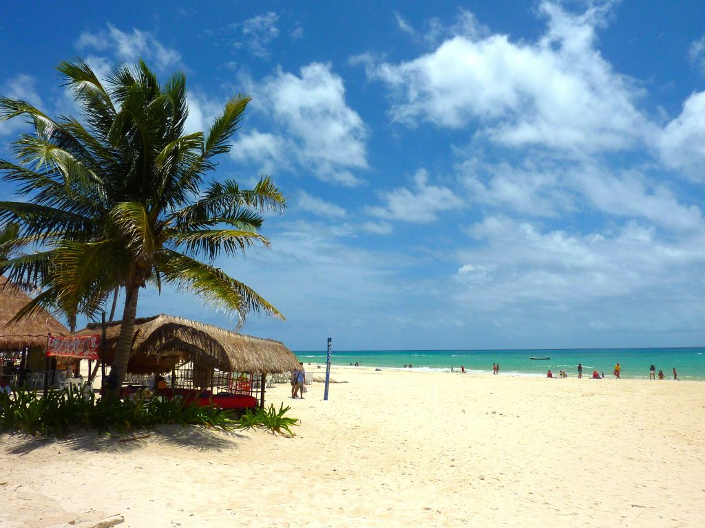 Beach in playa del carmen with kids.