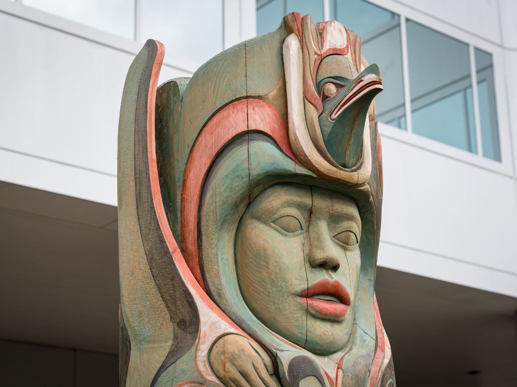 Tlingit Totem pole in Juneau Alaska