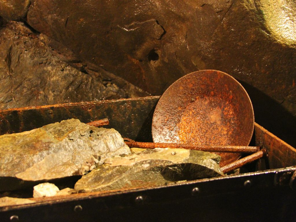 Old mining supplies in a gold mine