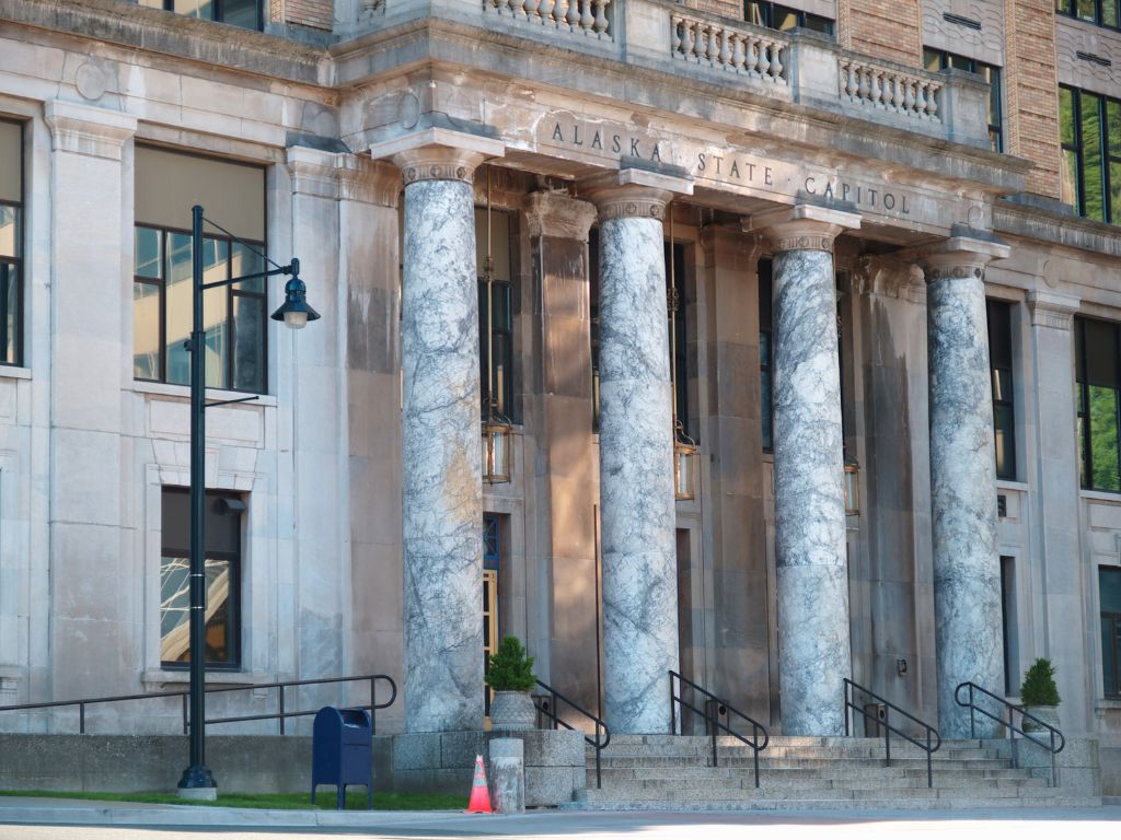 Outside the Alaska State Capitol building
