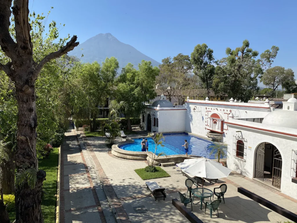 Outdoor pool at the Villa Colonial hotel in Antigua Guatemala