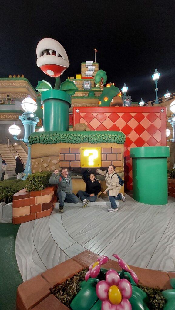 My family at Super Nintendo World at Universal Studios Japan