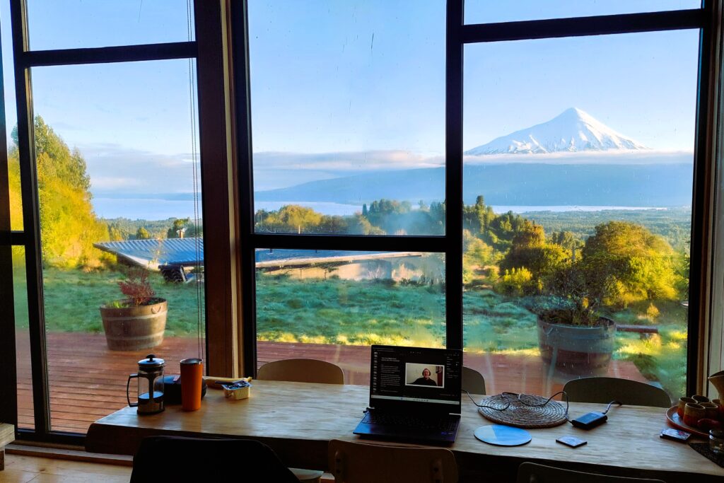 Our workspace view while we were housesitting in Chilean Patagonia