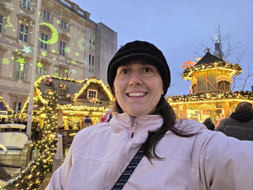 Brodi at a Christmas market in Germany
