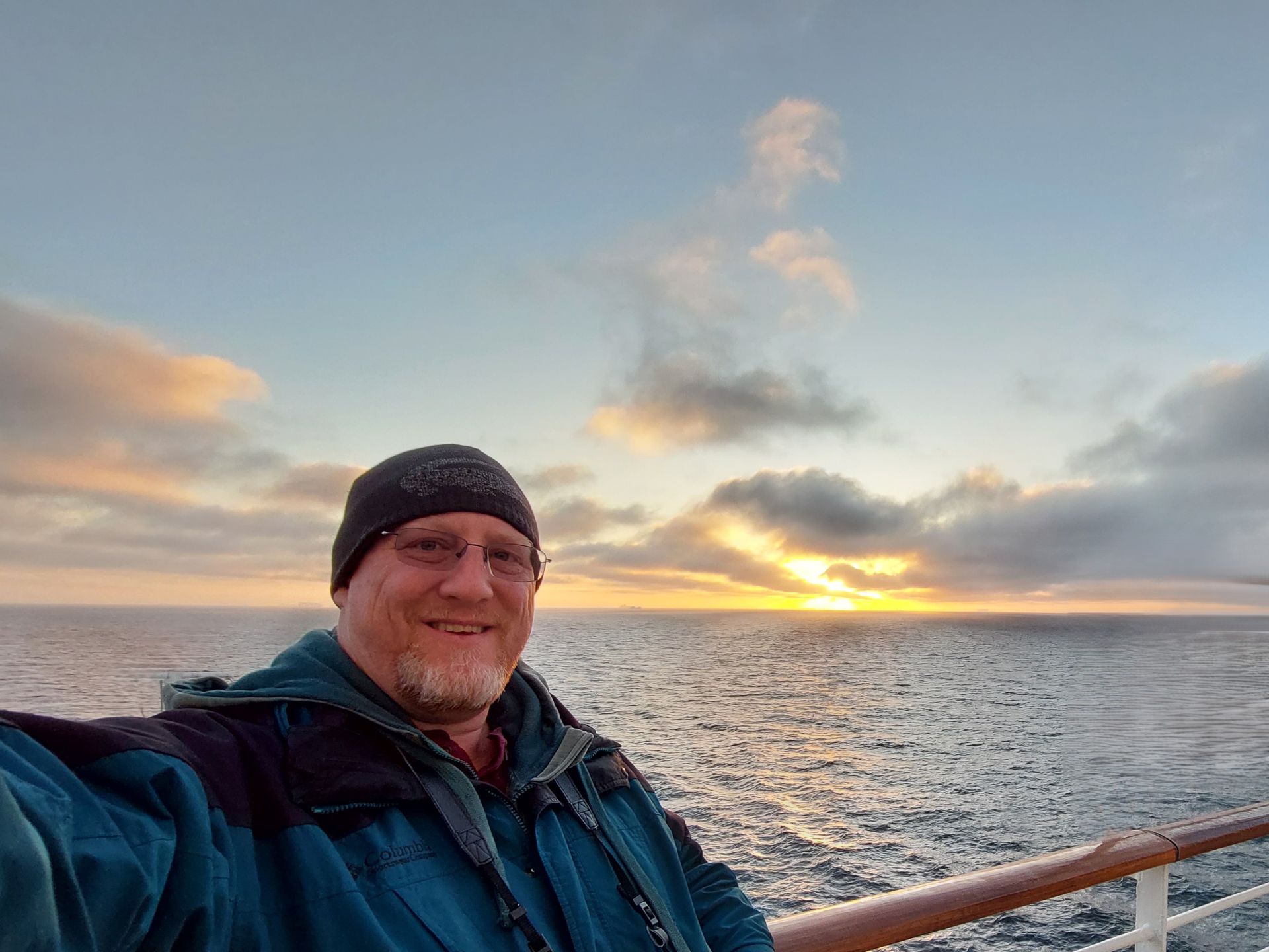 David watching the "sunset" and sunrise in Antarctica